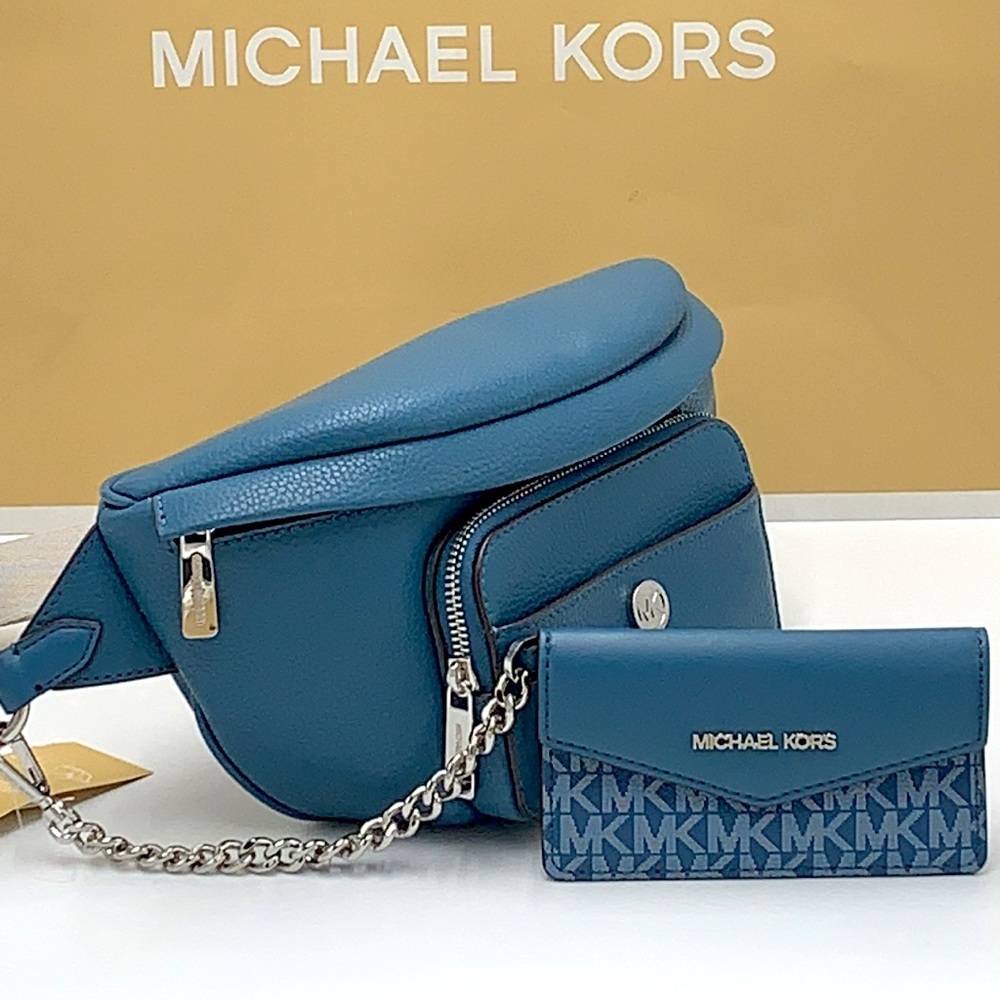MICHAEL KORS 
Maisie Large Pebbled Leather 2-in-1 Waistpack Fannypack Crossbody - Picture 2 of 16
